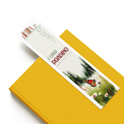 i love reading nature bookmark butterfly design