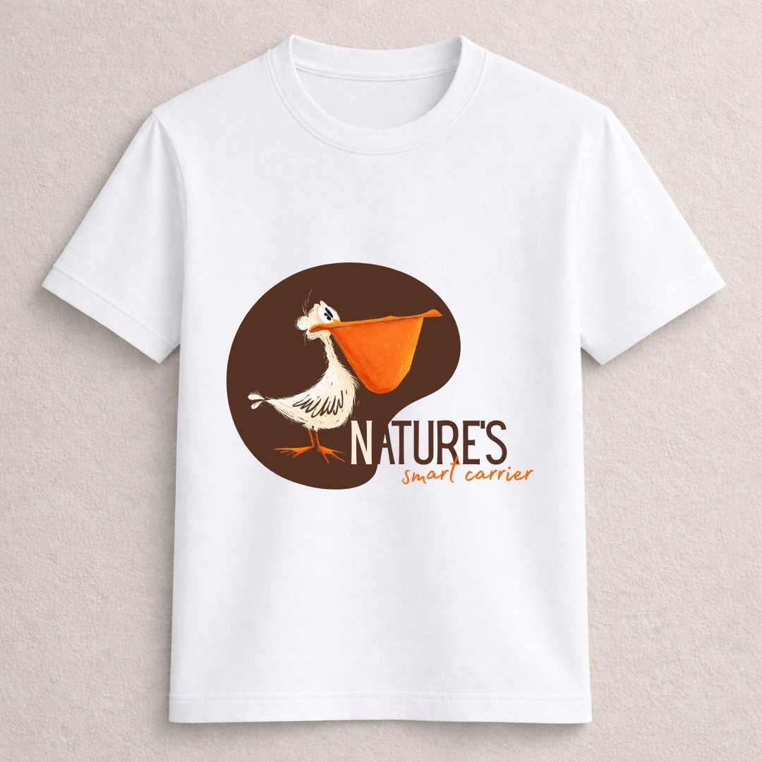 Pelican Bird Graphic T-Shirt Nature Smart Carrier Design