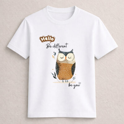 Hello Be Different Owl T-Shirt Graphic Design