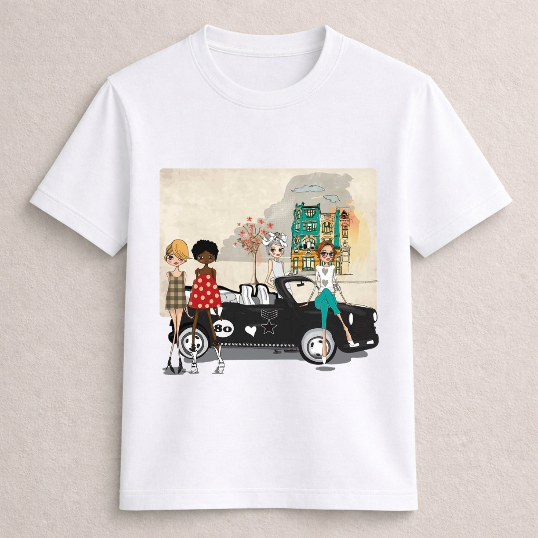 Fashion Friends Vintage Car Graphic T-Shirt - Image 2