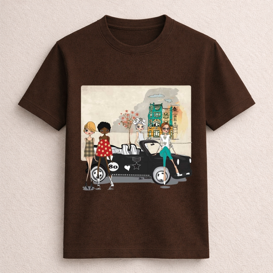 Fashion Friends Vintage Car Graphic T-Shirt - Image 3