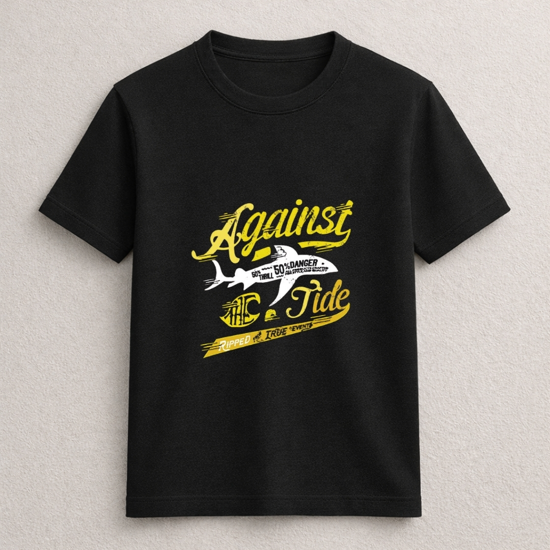 Against The Tide Shark Graphic T-Shirt - Image 5