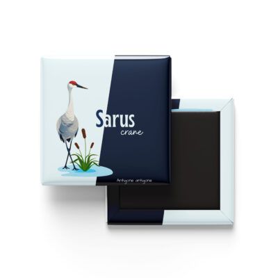 sarus crane fridge magnet wildlife