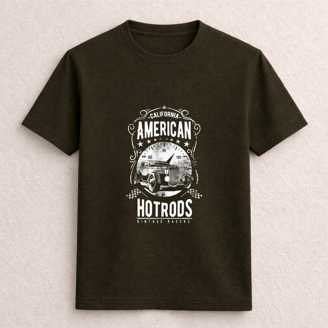 California American Hotrods Vintage Racer Graphic T-Shirt - Image 4