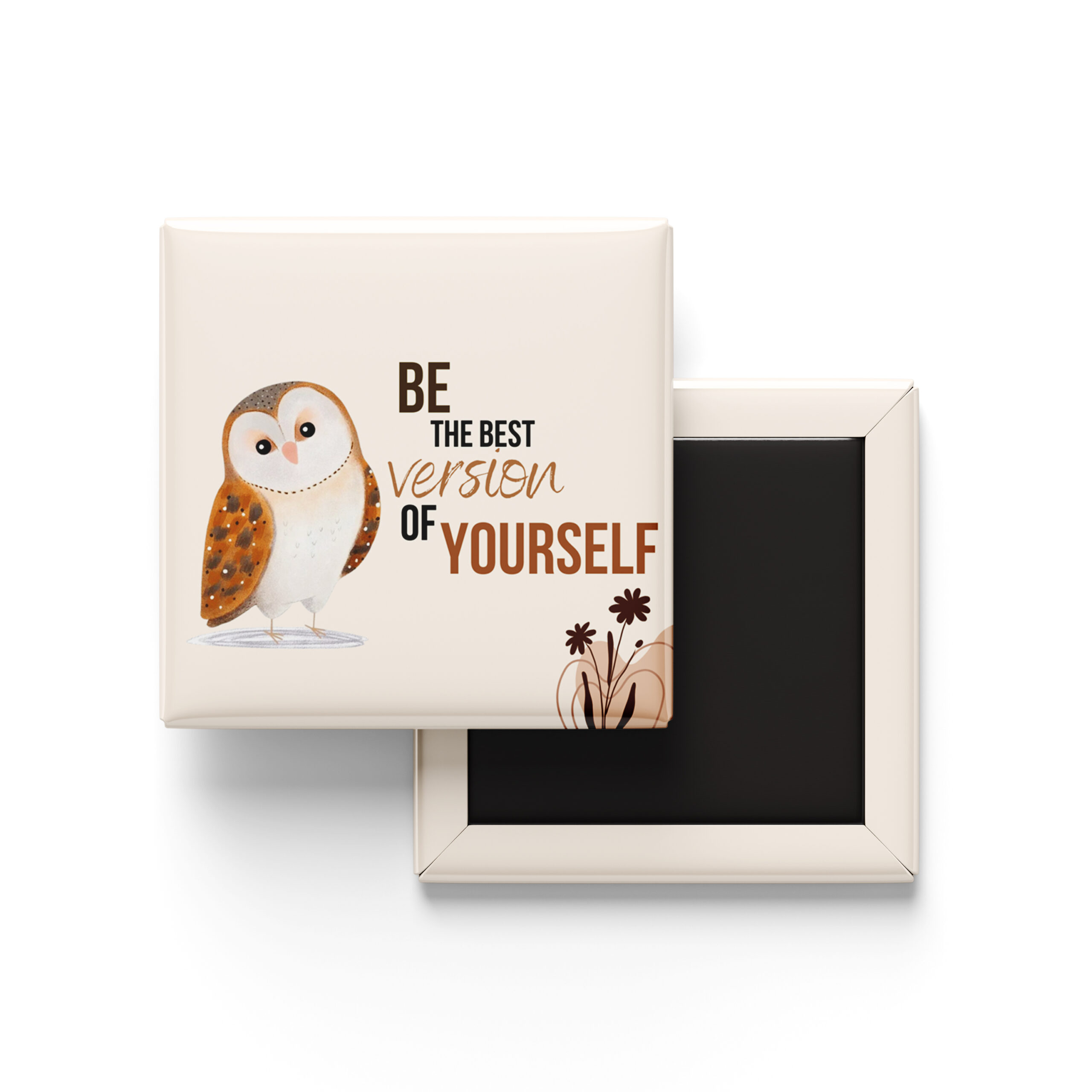 motivational owl fridge magnet