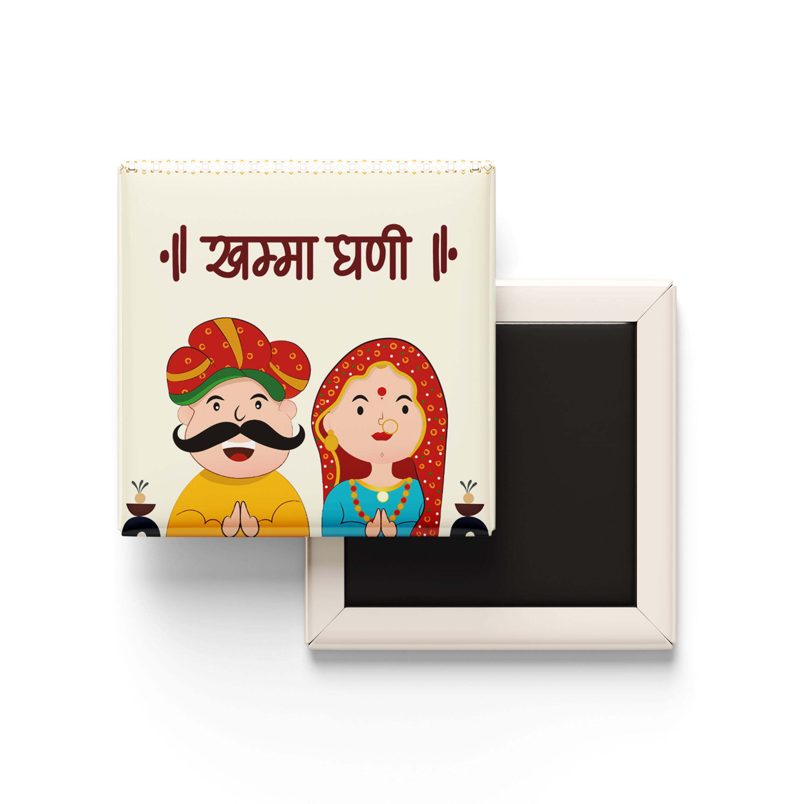 khamma ghani rajasthani couple fridge magnet