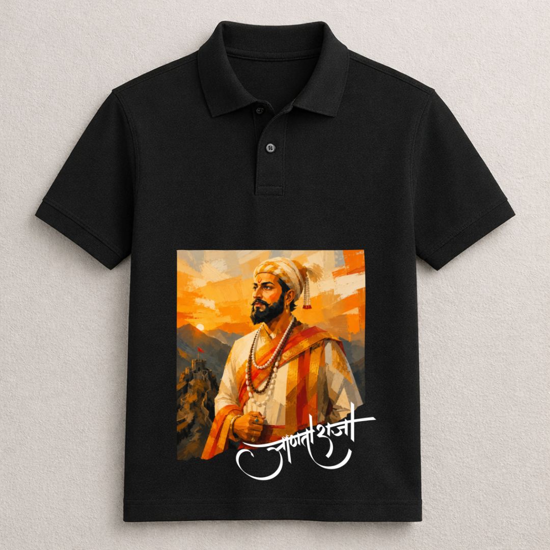Swarajya Shivaji Maharaj Collar T-Shirt - Image 2
