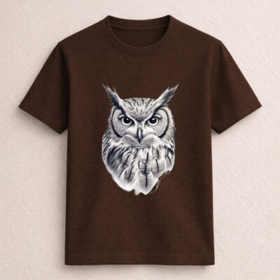 mystic owl graphic printed black t-shirt
