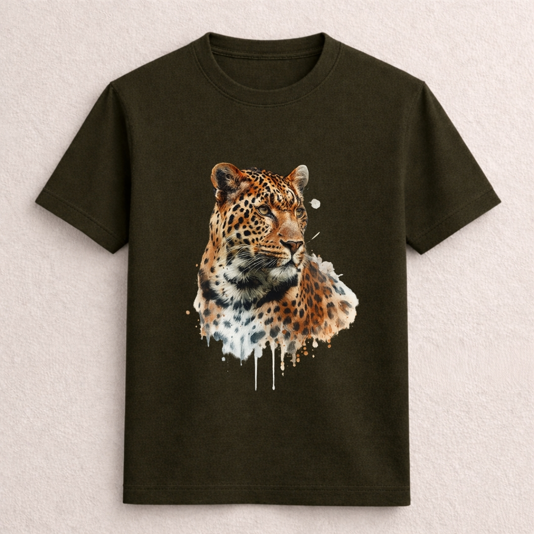 Wild Leopard Graphic Printed Black T-Shirt - Image 6