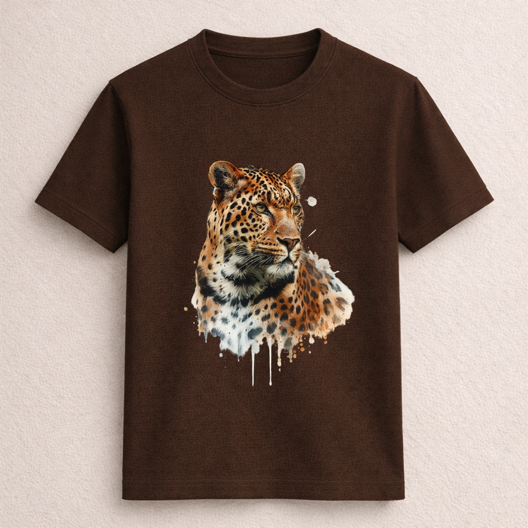 Wild Leopard Graphic Printed Black T-Shirt - Image 5