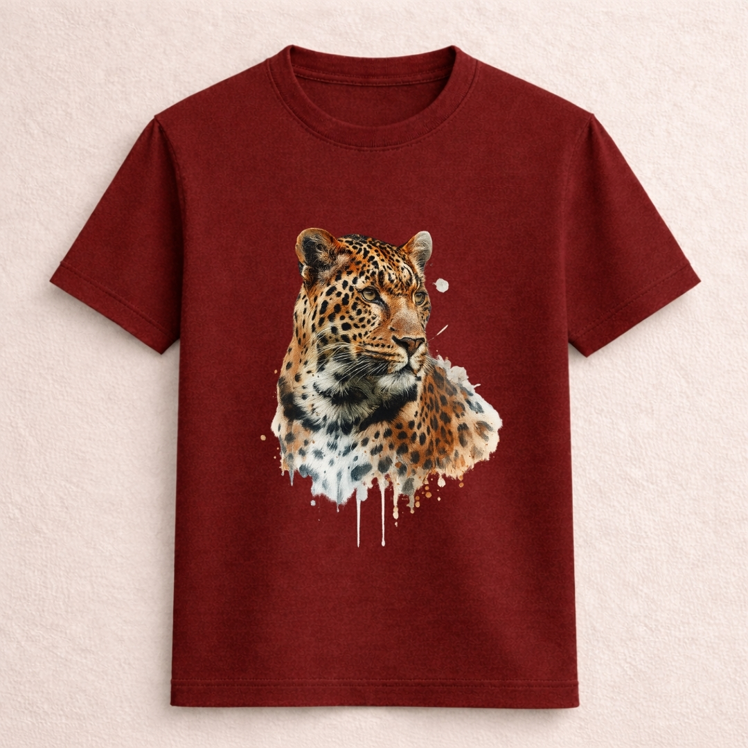 Wild Leopard Graphic Printed Black T-Shirt - Image 4
