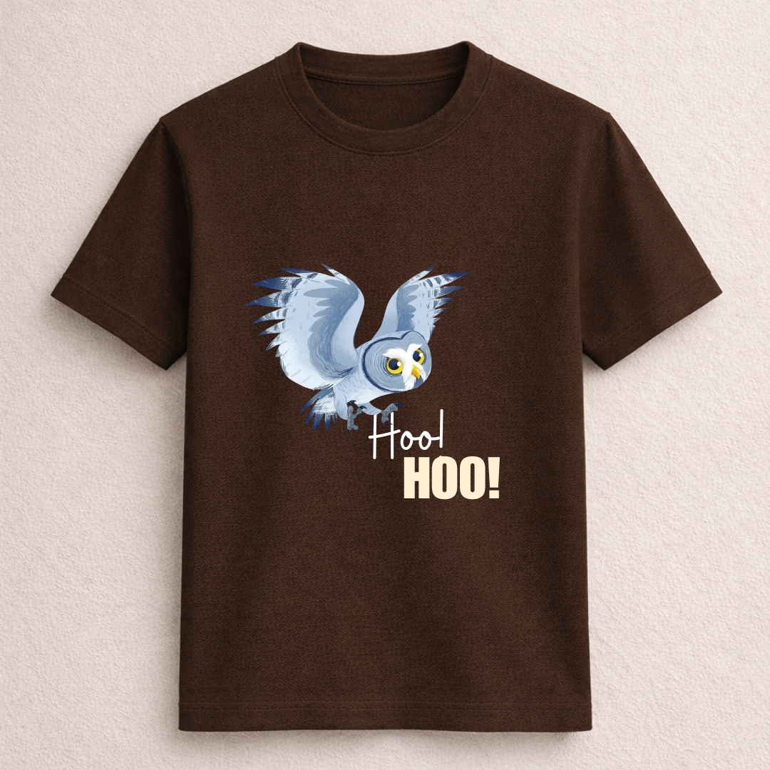 Hoot HOO Owl Graphic T-Shirt black wildlife tee