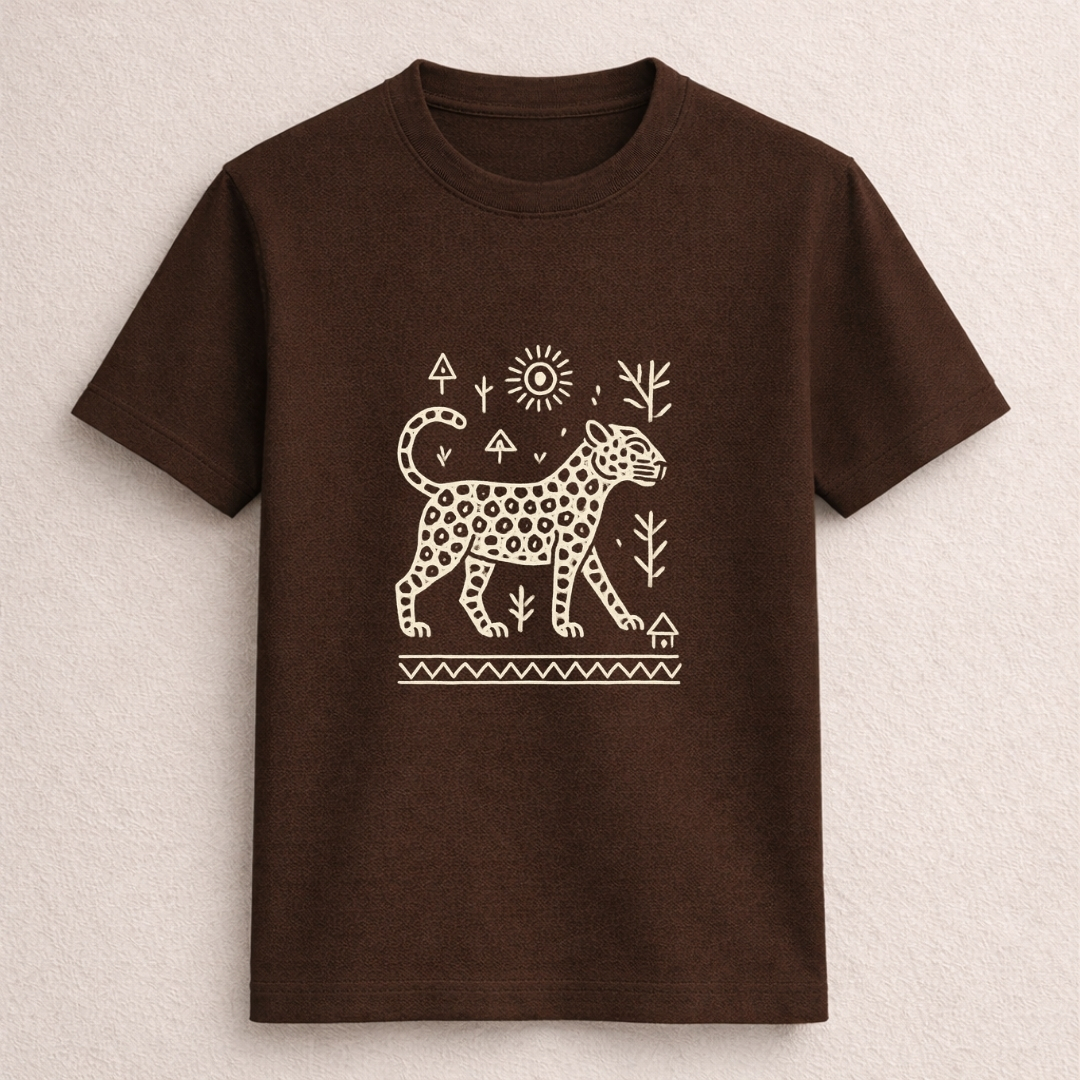 Wild Leopard Tribal Art T-Shirt