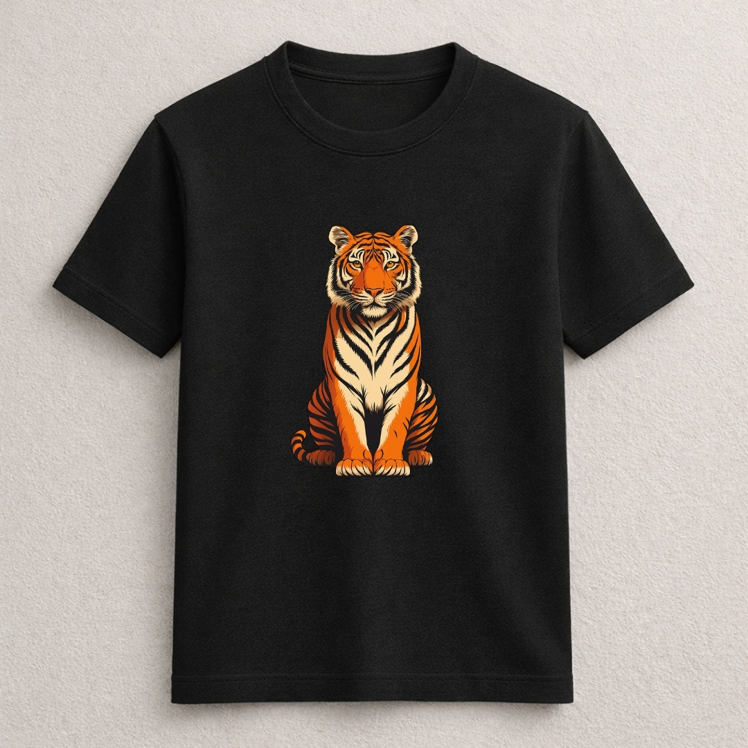 Majestic Tiger Wildlife Graphic T-Shirt - Image 2