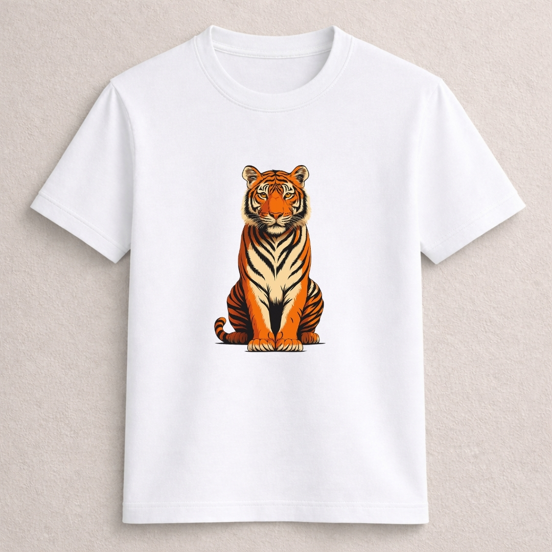 Majestic Tiger Wildlife Graphic T-Shirt - Image 3