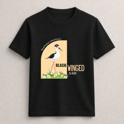 Black Winged Stilt Bird Graphic T-Shirt