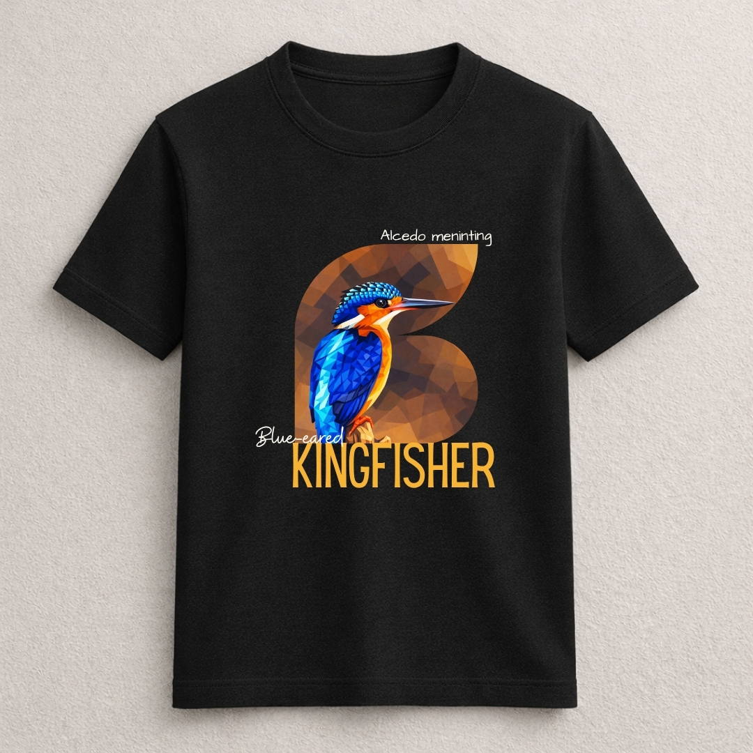 Blue-Eared Kingfisher Graphic Wildlife T-Shirt - Image 2