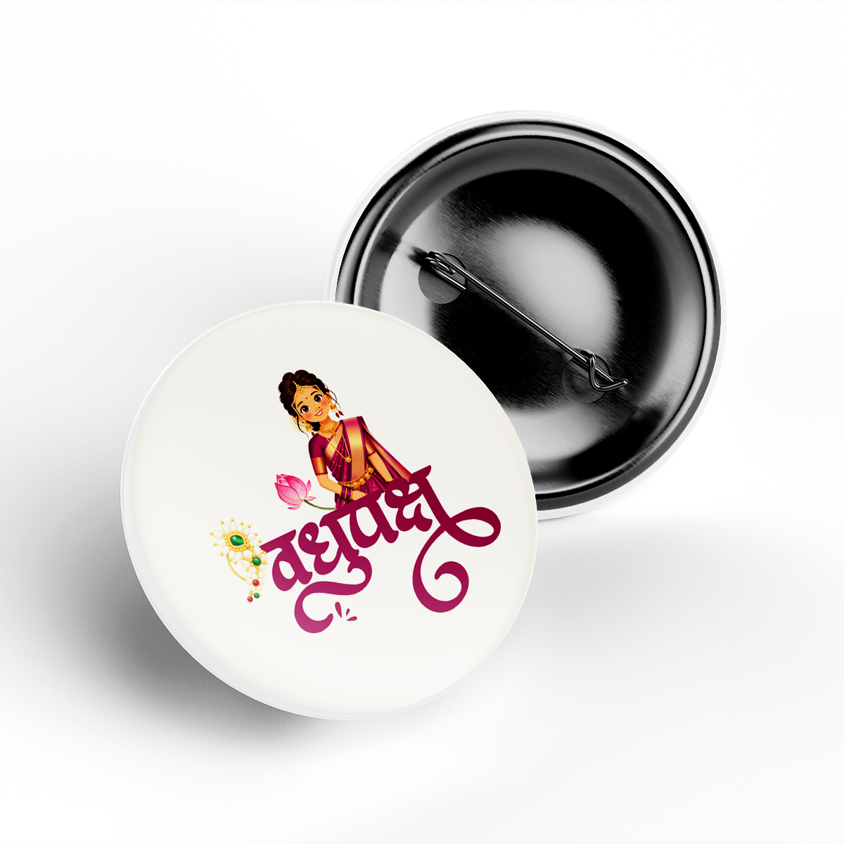 Vadhupaksh Pin Badge Marathi Wedding Badge