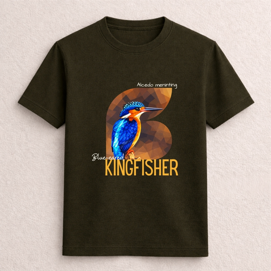 Blue-Eared Kingfisher Graphic Wildlife T-Shirt - Image 5