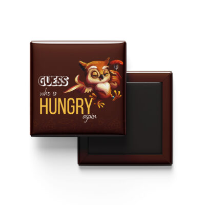 funny owl fridge magnet hungry again