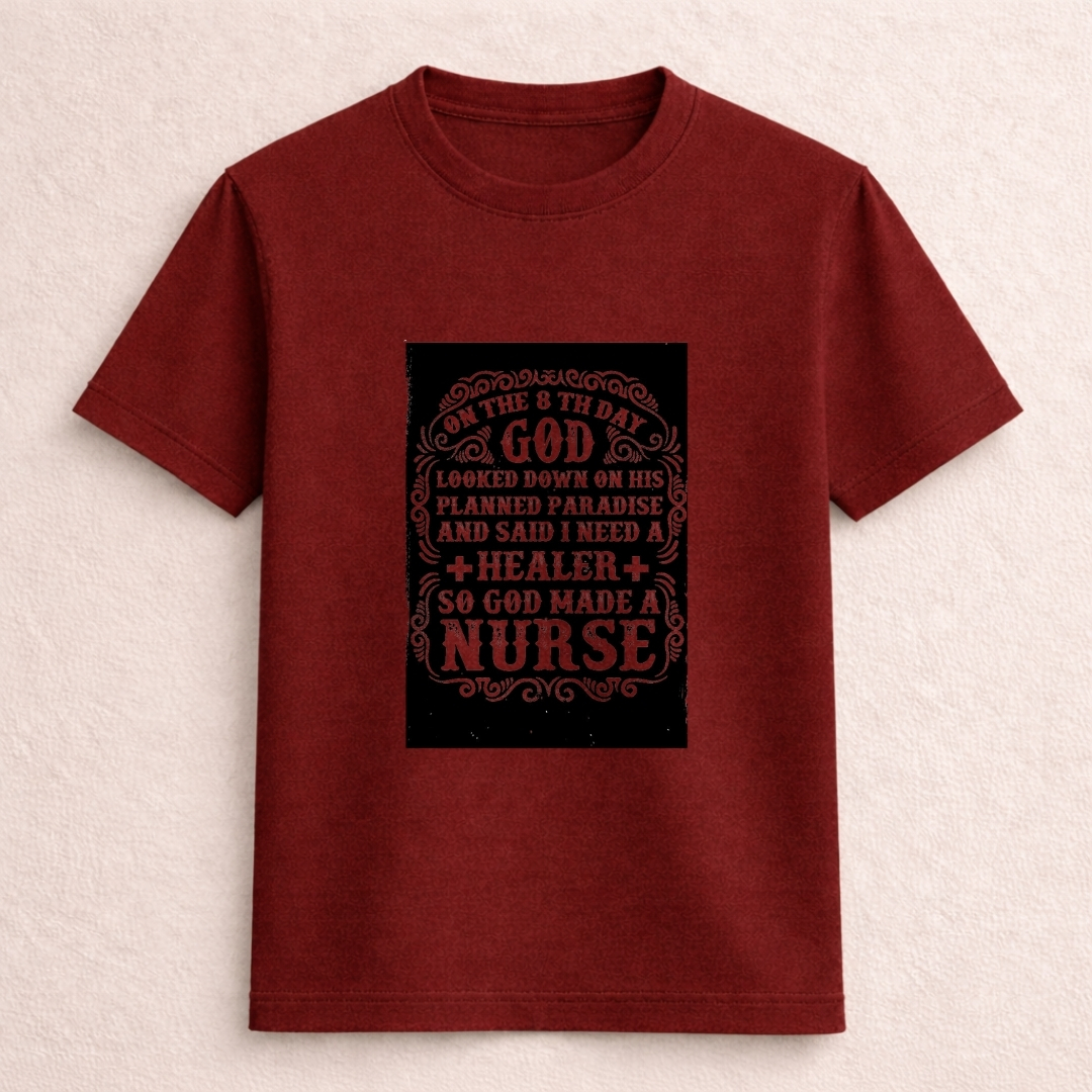 Nurse Appreciation Graphic T-Shirt – God Made a Nurse Tee - Image 2
