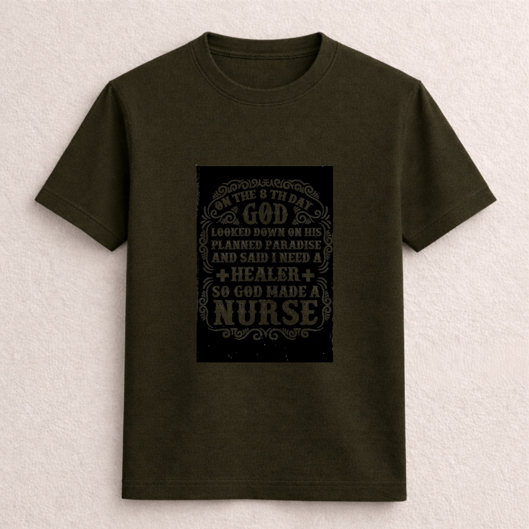 Nurse Appreciation Graphic T-Shirt – God Made a Nurse Tee - Image 4