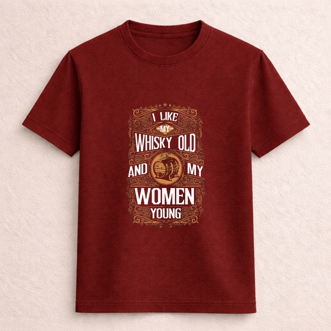 Whisky Old & Women Young Vintage Graphic T-Shirt - Image 2
