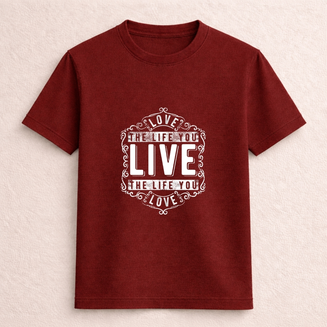 Love the Life You Live Inspirational Graphic T-Shirt - Image 2