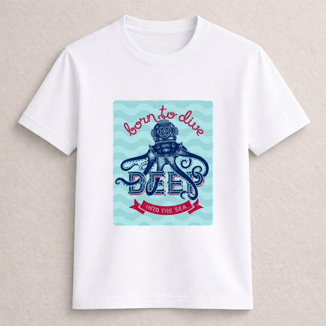 Born to Dive Deep Into the Sea Octopus Diver T-Shirt