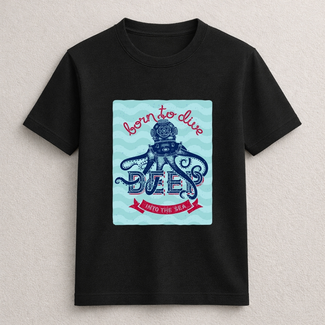Born to Dive Deep Into the Sea Octopus T-Shirt