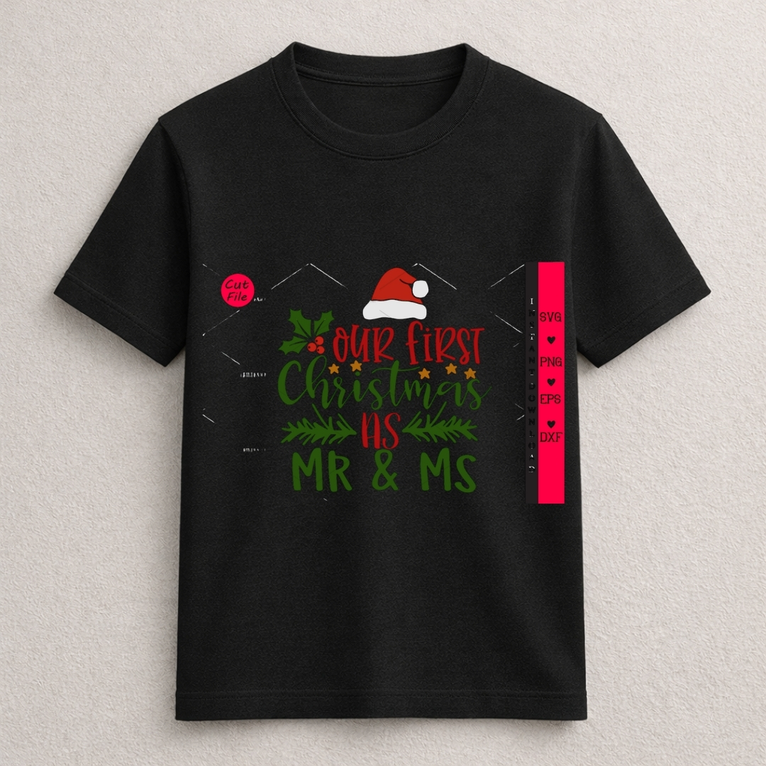Our First Christmas as Mr & Mrs Graphic T-Shirt - Image 5