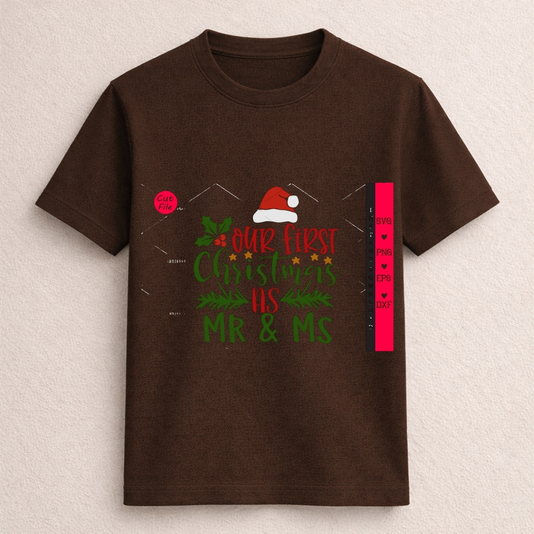 Our First Christmas as Mr & Mrs Graphic T-Shirt - Image 4