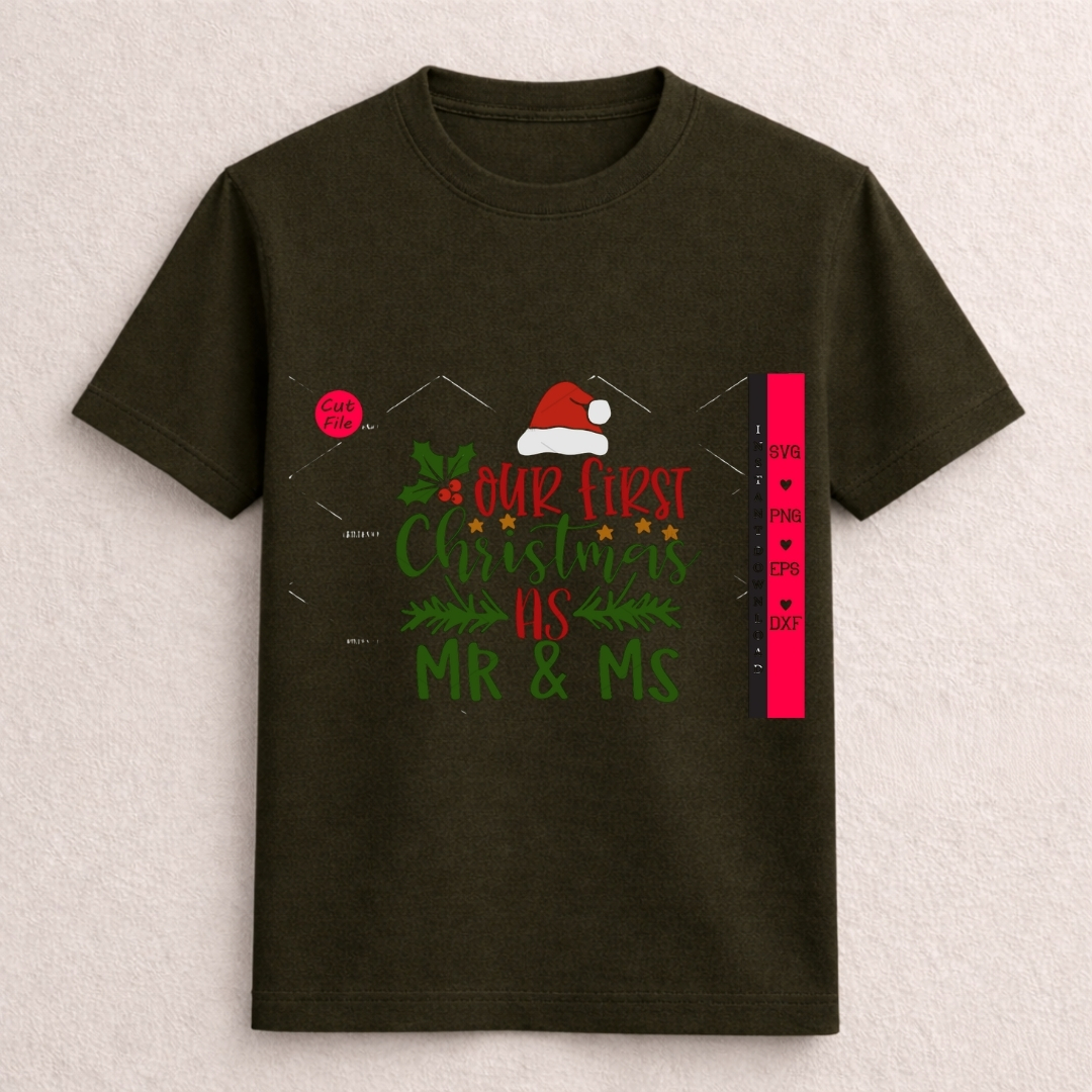 Our First Christmas as Mr & Mrs Graphic T-Shirt - Image 3