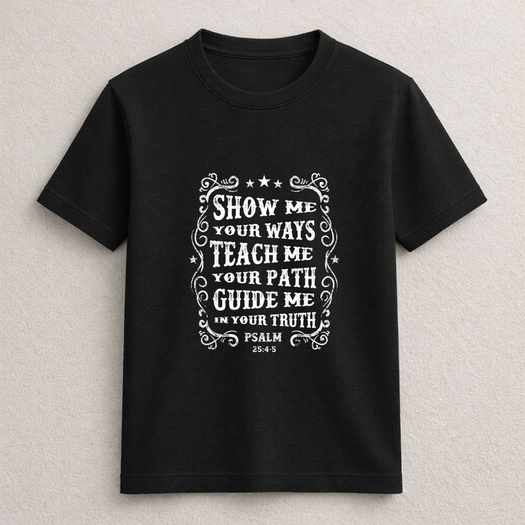 Psalm 25:4-5 Christian Faith Graphic T-Shirt - Image 5
