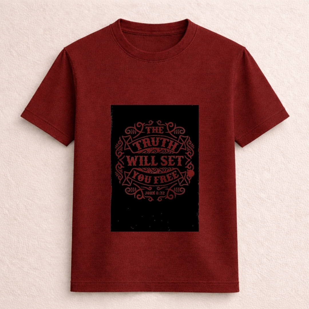 The Truth Will Set You Free John 8:32 Christian T-Shirt - Image 2