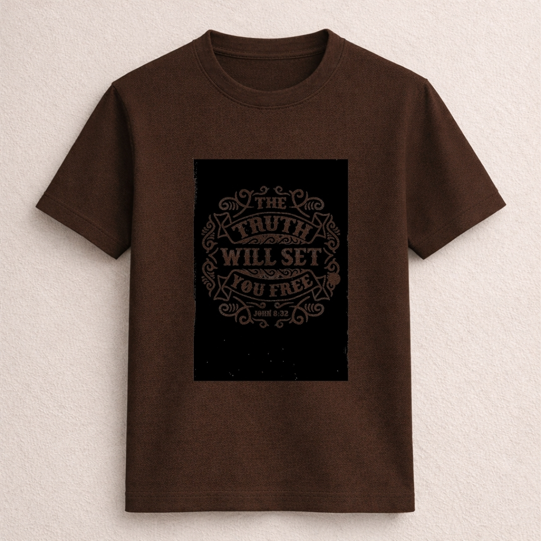 The Truth Will Set You Free John 8:32 Christian T-Shirt - Image 3
