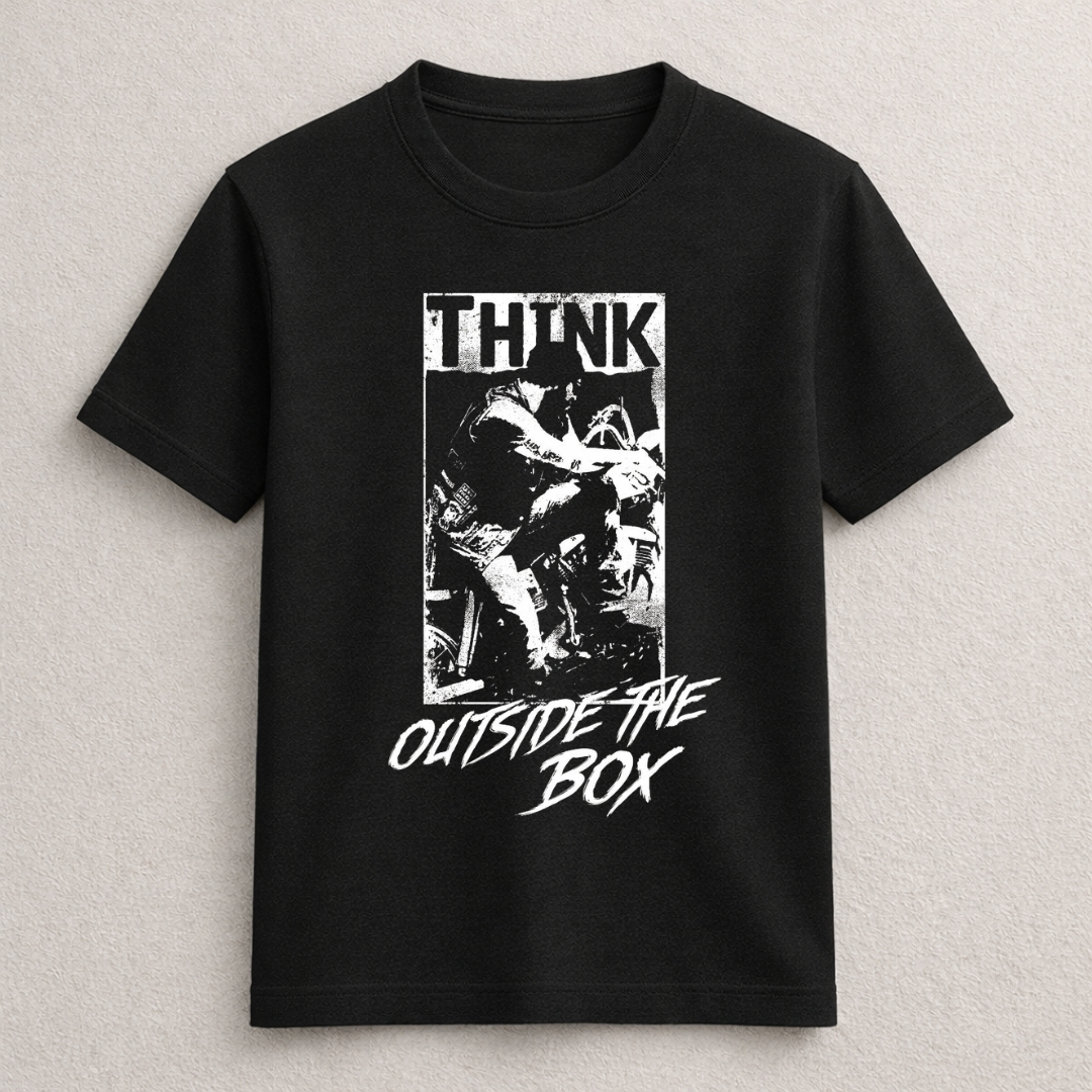 think outside the box motorcycle t-shirt