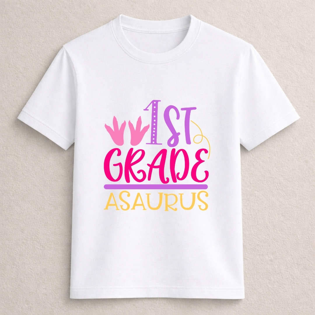 1st Grade Asaurus Dinosaur Kids T-Shirt