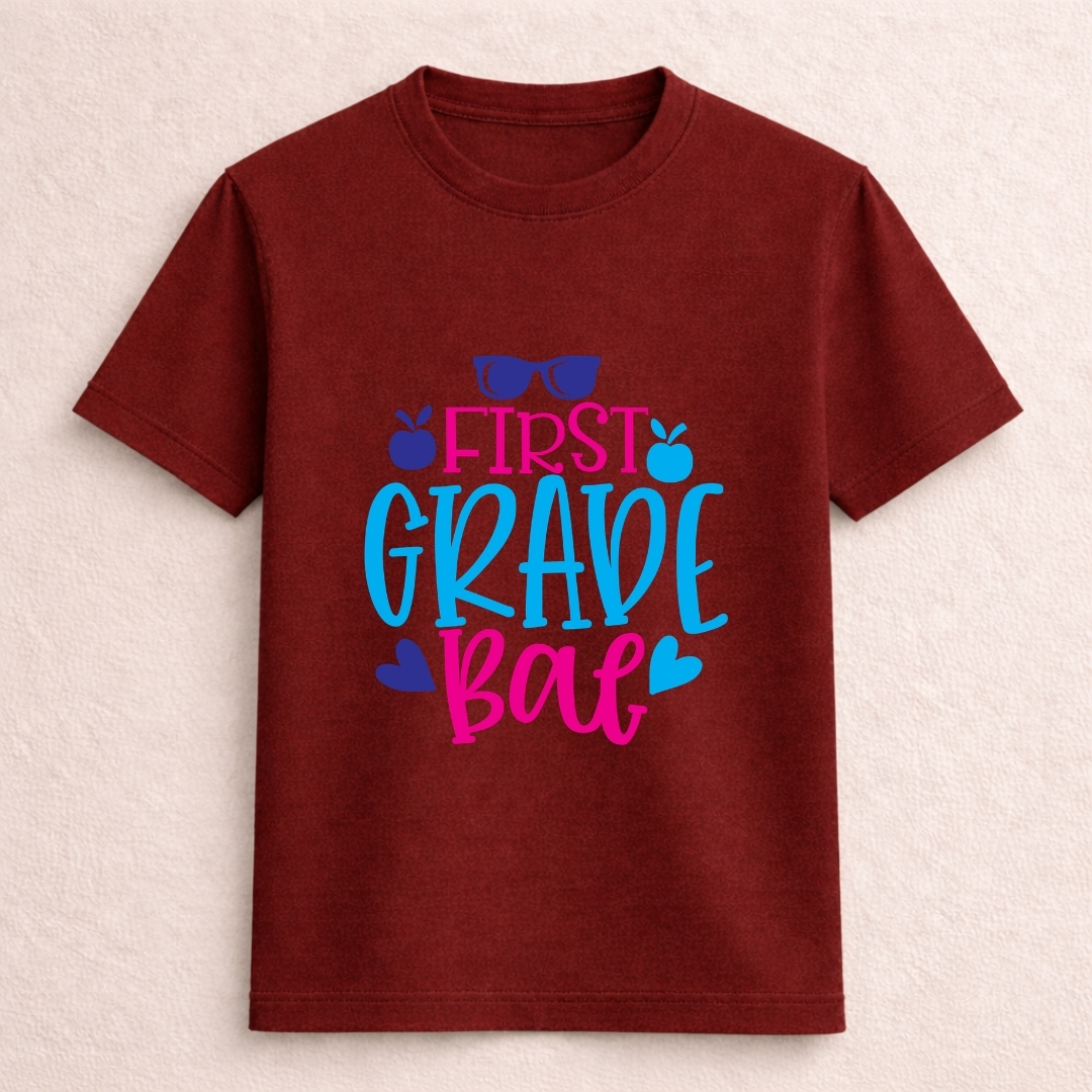 First Grade Babe Back to School Kids T-Shirt - Image 6