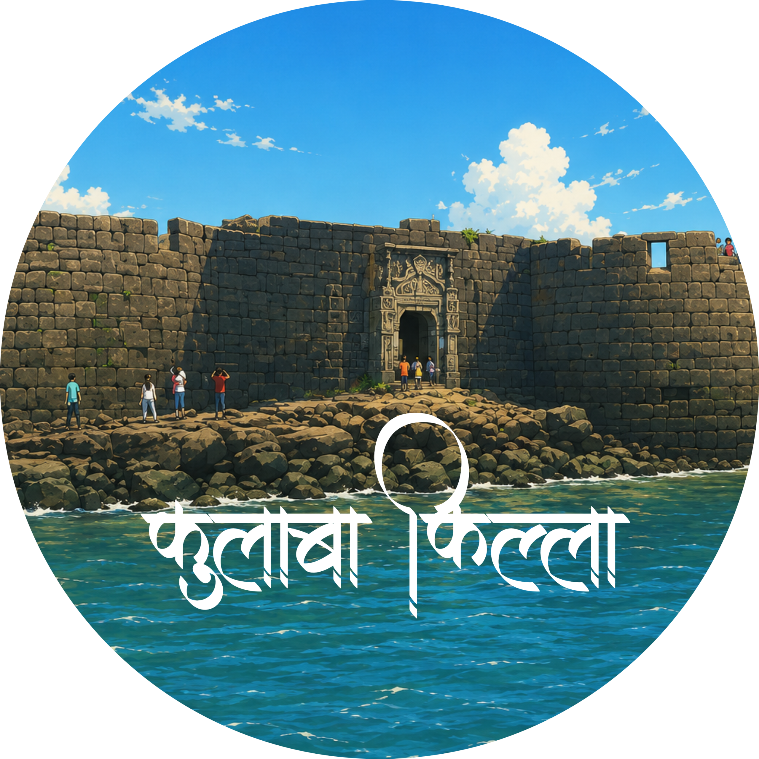 Kulaba Fort Premium Round Badge – Maharashtra Heritage Pin Button - Image 2