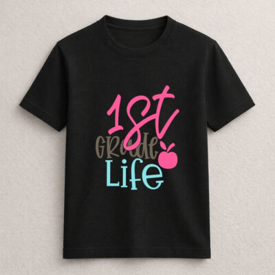 1st Grade Life Kids T-Shirt Pink