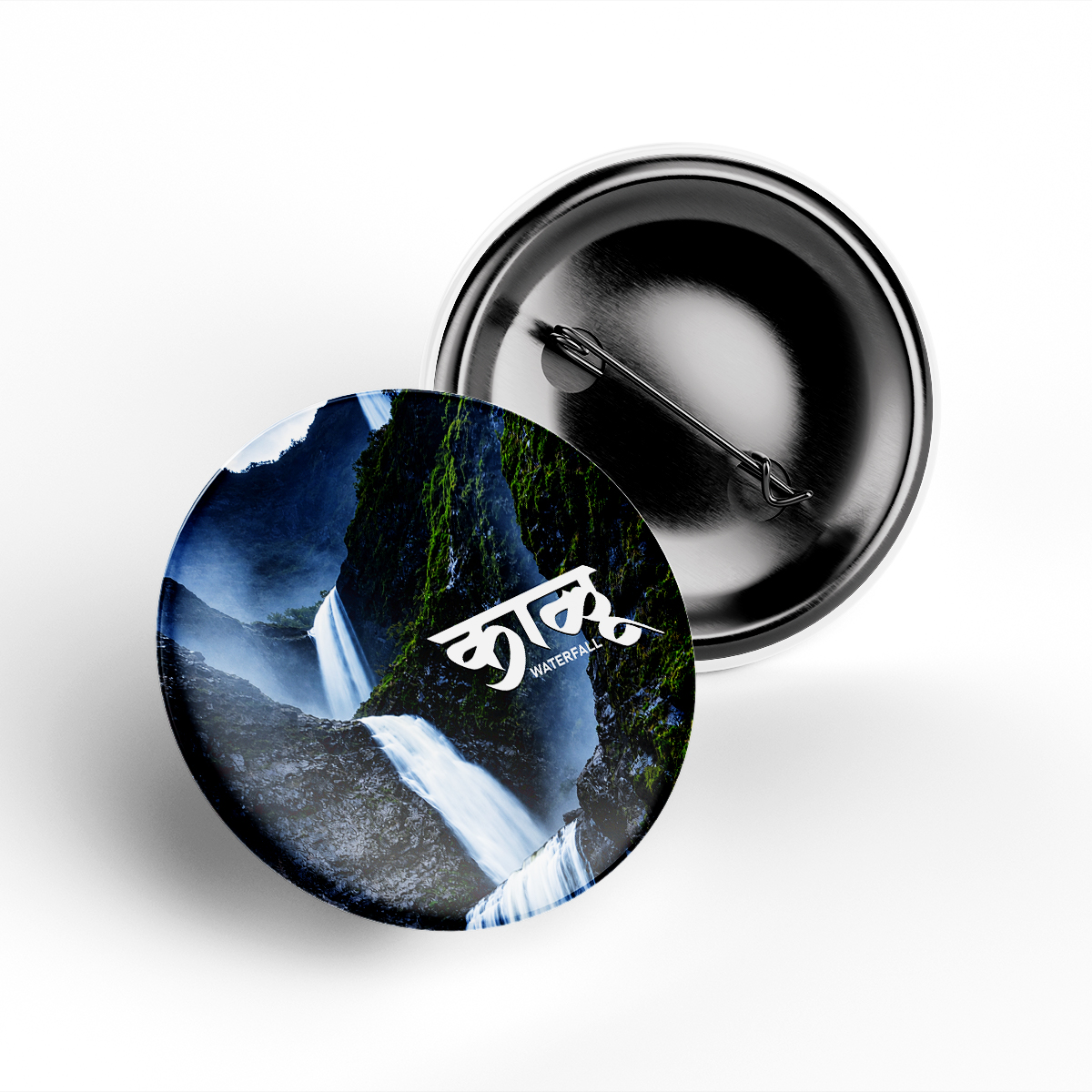 Premium Kalu Waterfall Badge Metal Pin Button