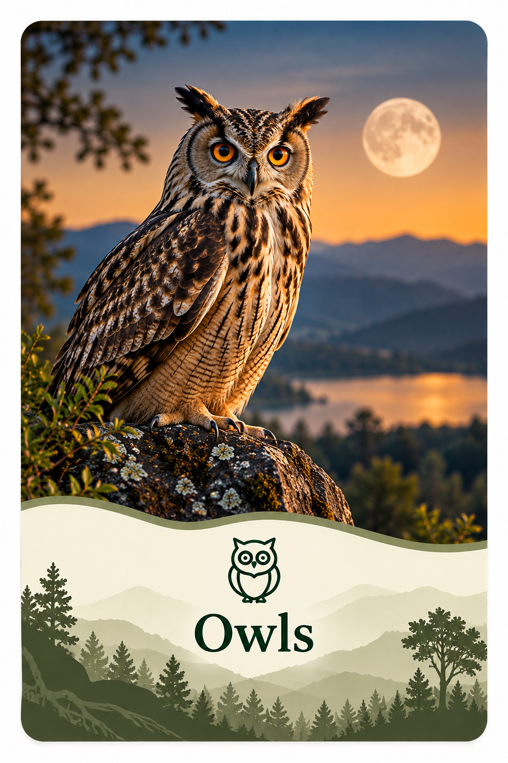 Moonlit Owl Nature Poster