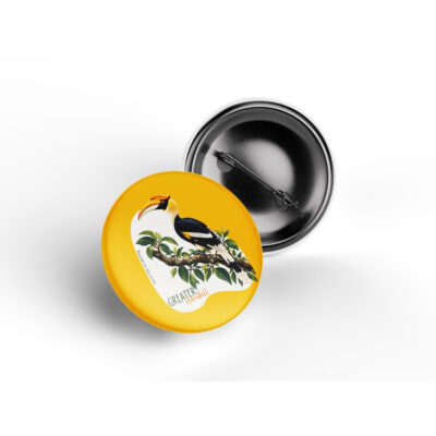 Great Hornbill Bird Pin Badge