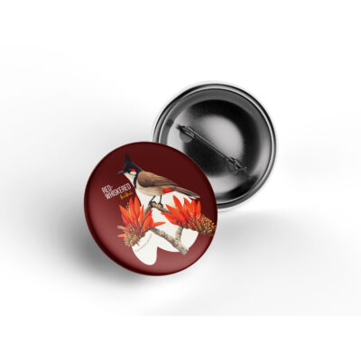 Red-whiskered Bulbul pin badge