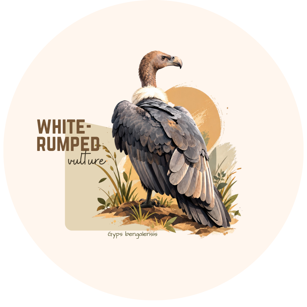 White-rumped Vulture Bird Pin Badge - Image 2