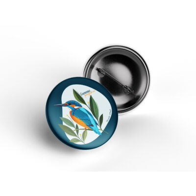 Common Kingfisher pin badge
